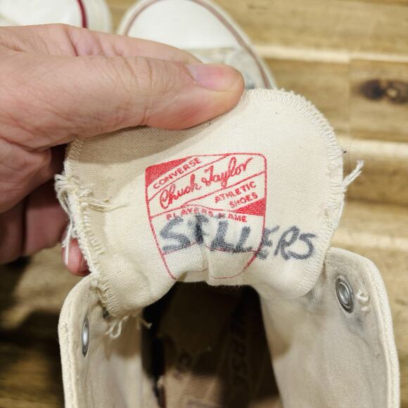 CONVERSE Chuck Taylor All Star Blue Label White Rare Vintage 60s 70s 1970s USA - Picture 13 of 16